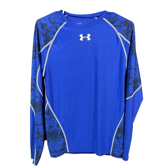 Under Armour Other - Under Armour Mens HeatGear Blue Digital Camo Long Sleeve Compression Shirt XL